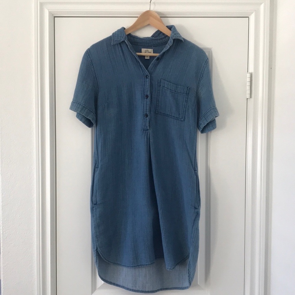 J.Crew Washed Denim Shirtdress blue size XS